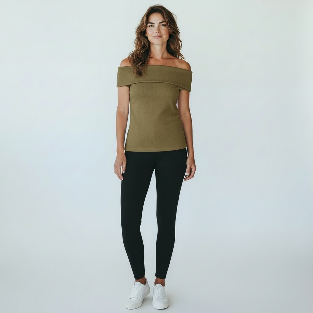 NWT THE DROP‎ Olive Off-Shoulder Women's Top XXL